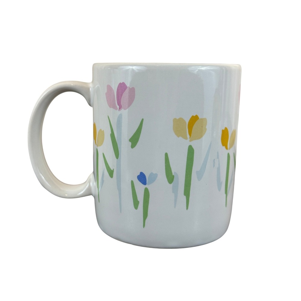Vintage Set of FOUR Studio Nova Villager JF004 Fresh Mint 3 5/8" Floral Mugs